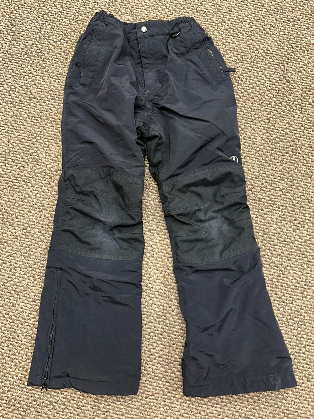 KIDS LANDS END SQUALL BLACK GROW-A-LONGS WATERPROOF SNOWBOARD SKI SNOW PANTS 8